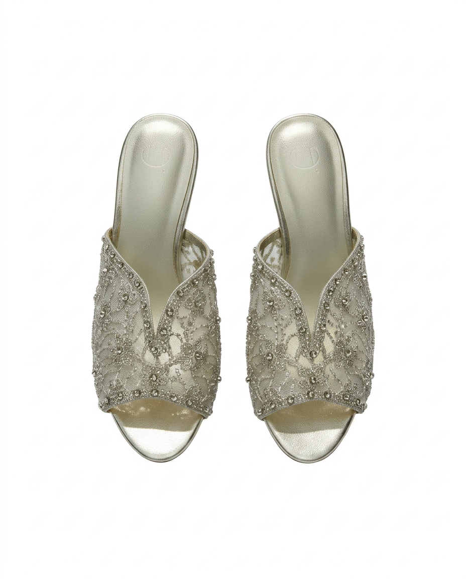 Felicie Mesh Stiletto Sandals – Open Toe  UQ