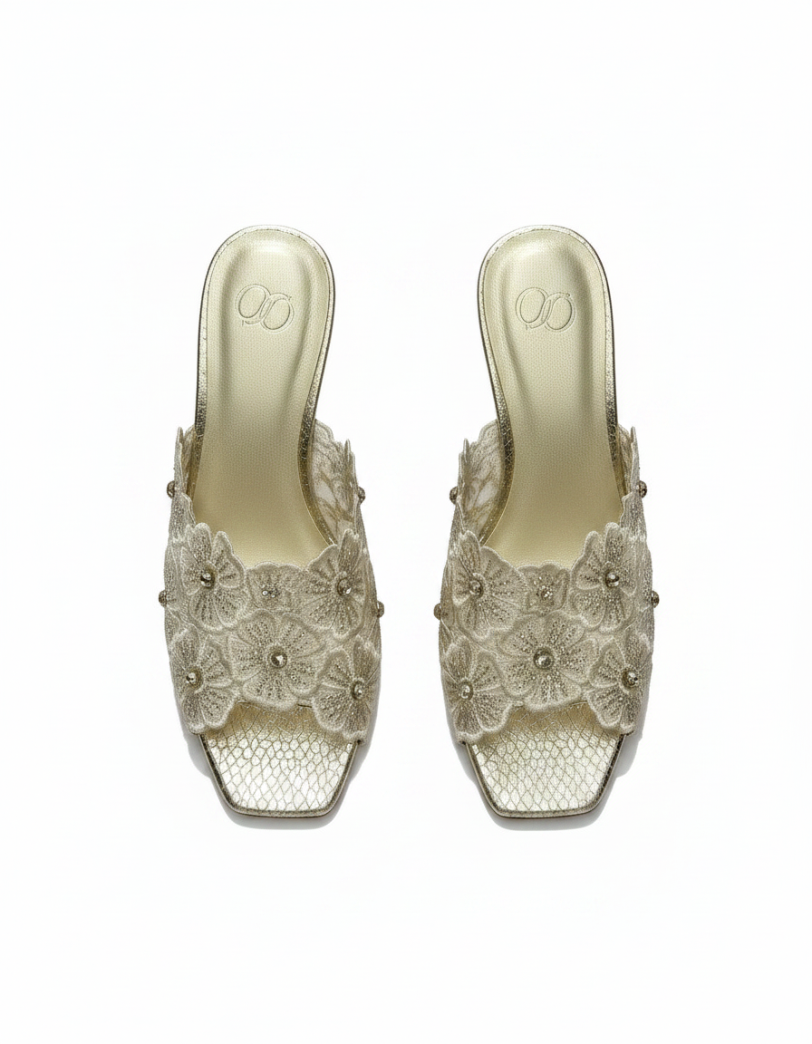 Doriane Mesh Stiletto Sandals – Open Toe  UQ