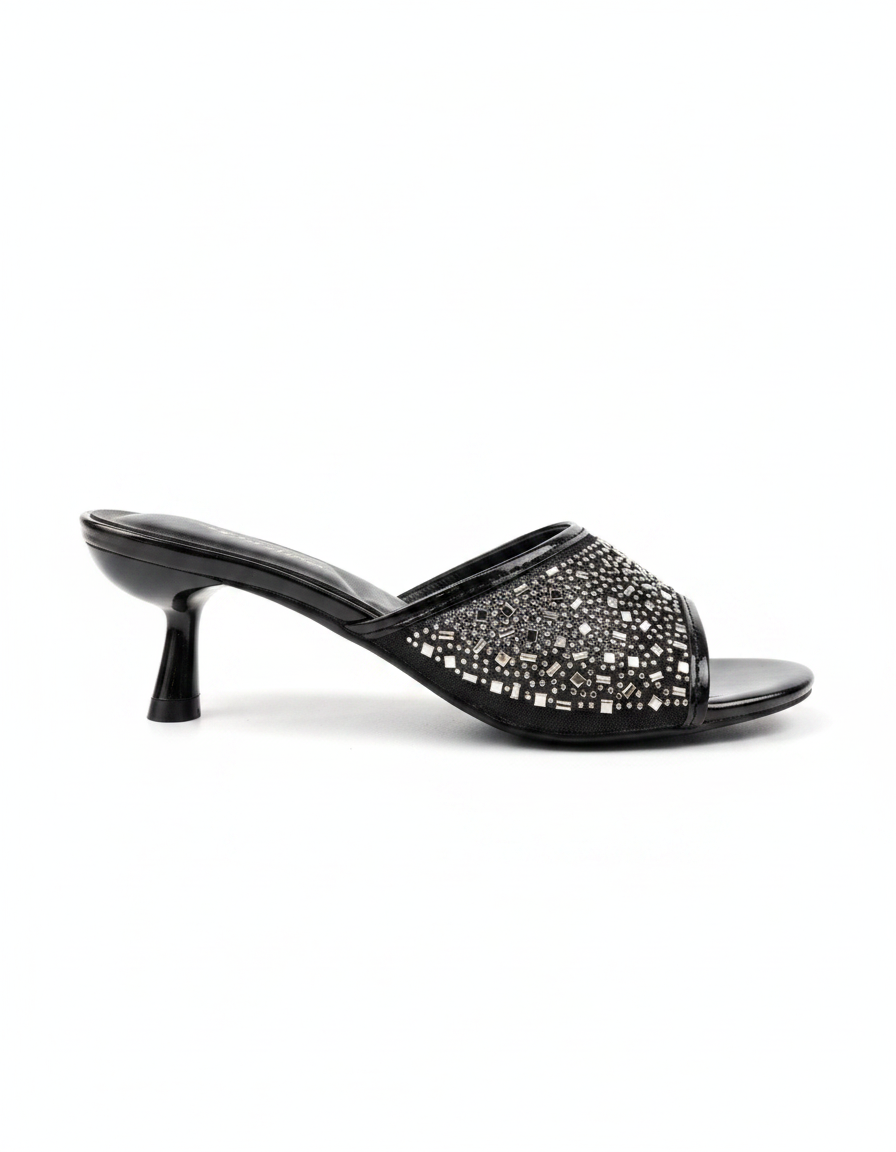 Celine Mesh Kitten Heel Sandals – Open Toe  UQ