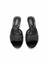 Celine Mesh Kitten Heel Sandals – Open Toe  UQ