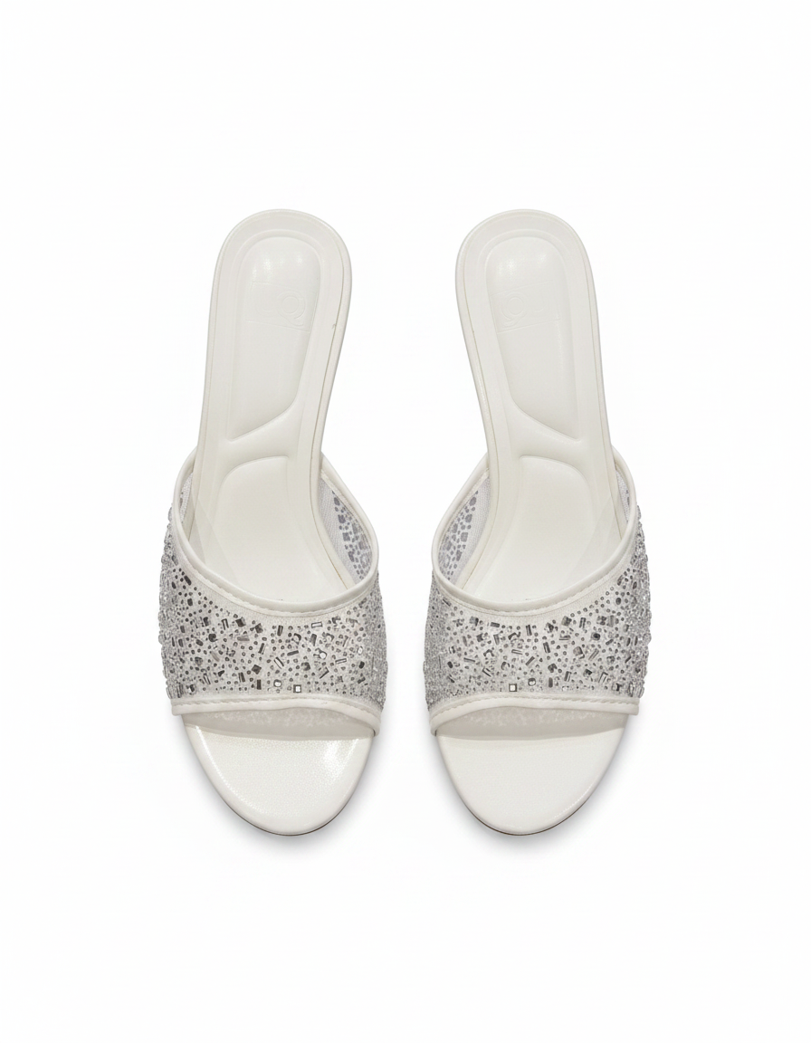 Celine Mesh Kitten Heel Sandals – Open Toe  UQ