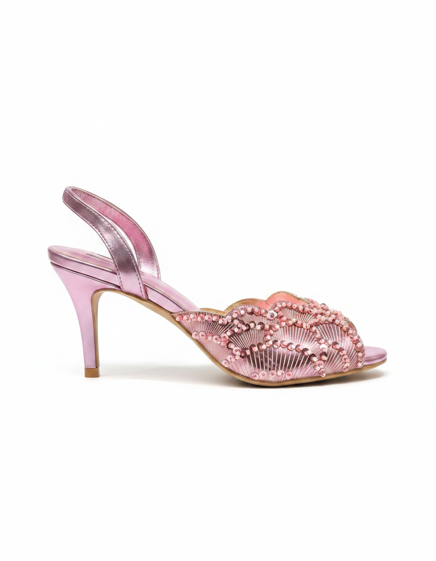Carine Metallic Stiletto Heels – Slingback  UQ