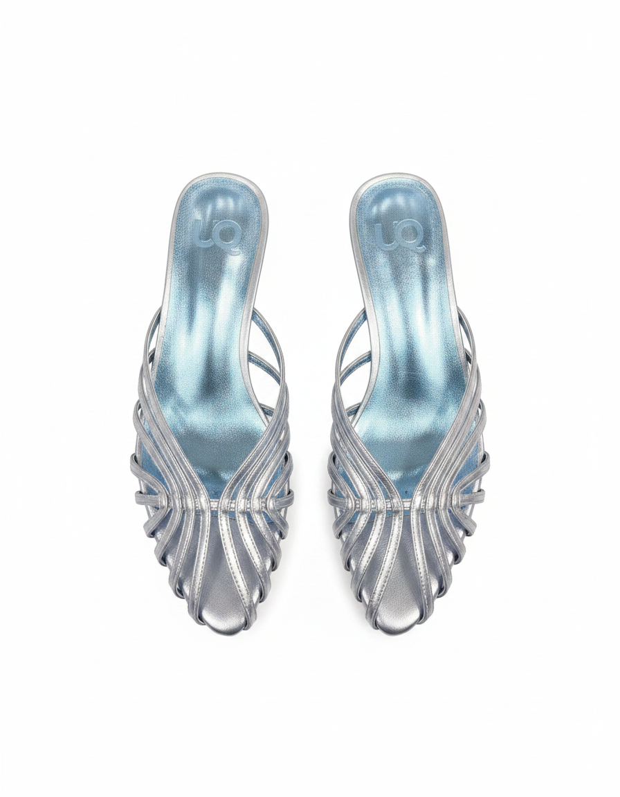 Camille-Rose Metallic Block Heel Sandals – Open Toe  UQ
