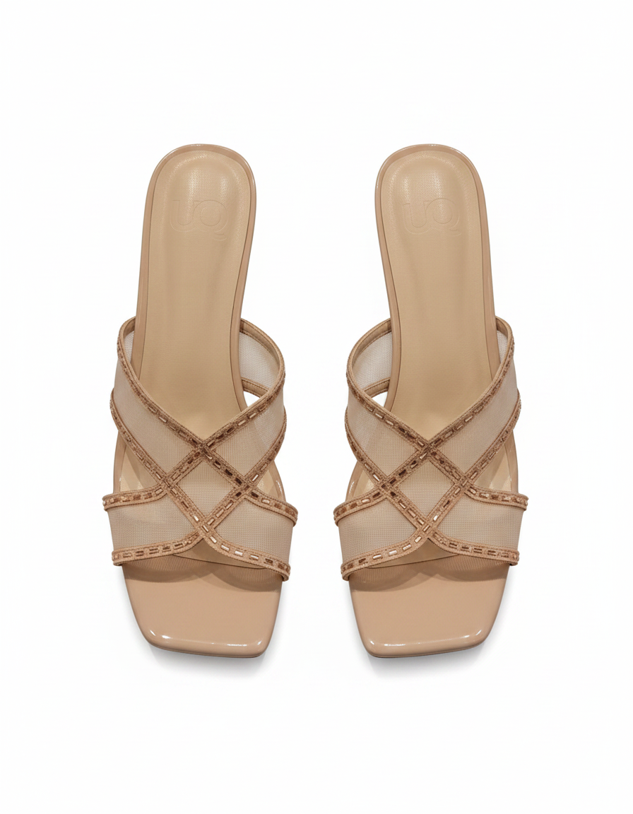 Bertille Mesh Stiletto Sandals – Open Toe  UQ