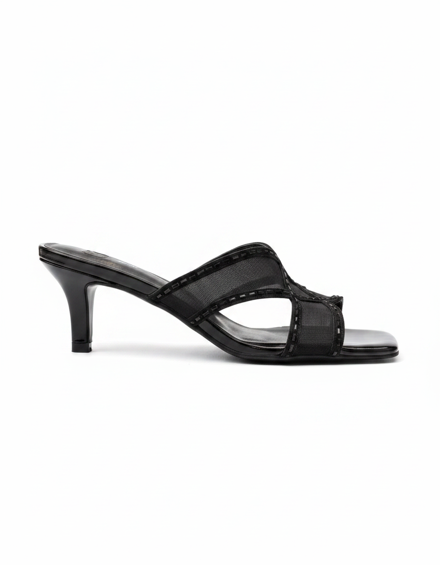 Bertille Mesh Stiletto Sandals – Open Toe  UQ