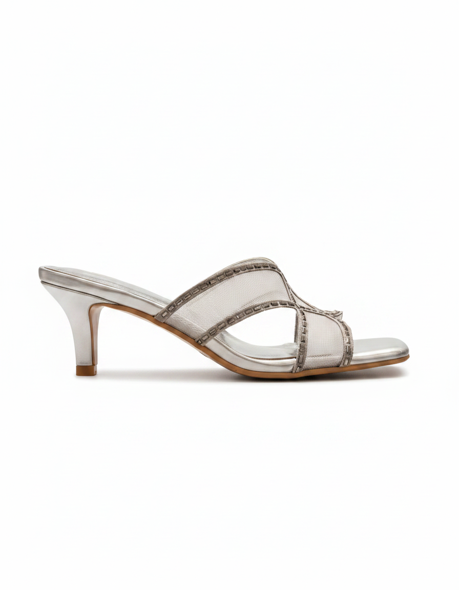 Bertille Mesh Stiletto Sandals – Open Toe  UQ