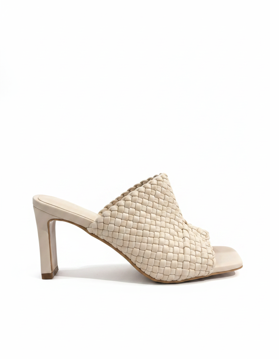 Vanille Woven Block Heel Sandals – Open Toe  UQ