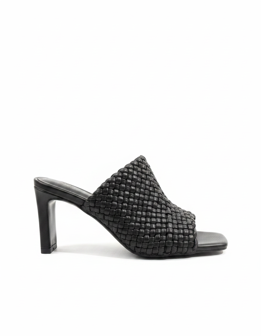 Vanille Woven Block Heel Sandals – Open Toe  UQ