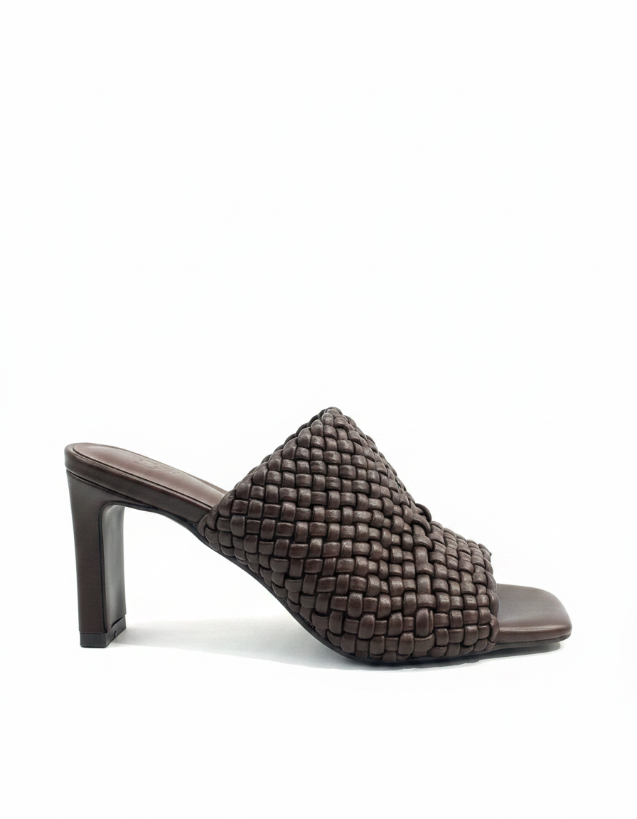 Vanille Woven Block Heel Sandals – Open Toe  UQ