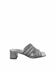 Bleuenn Metallic Block Heel Sandals – Open Toe  UQ