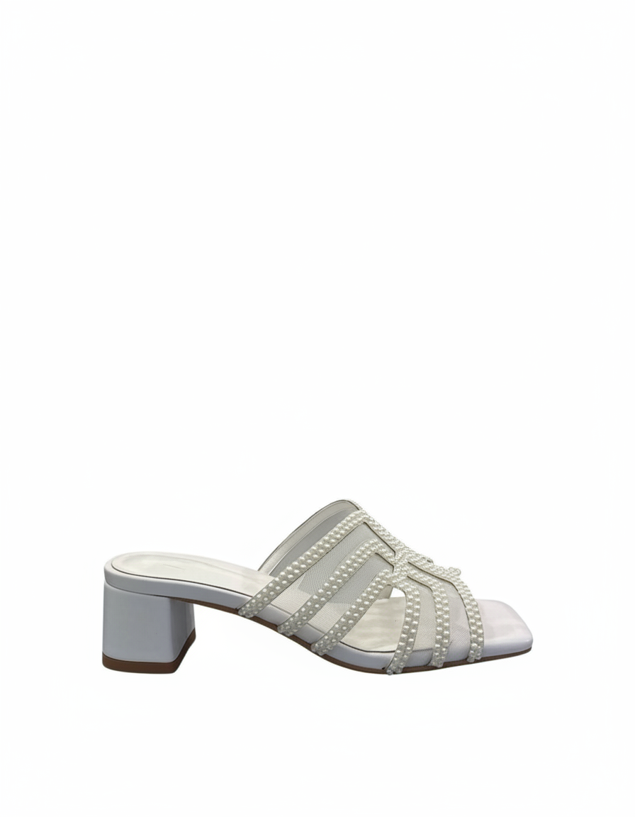 Bleuenn Metallic Block Heel Sandals – Open Toe  UQ