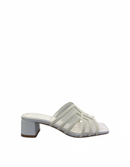 Bleuenn Metallic Block Heel Sandals – Open Toe  UQ