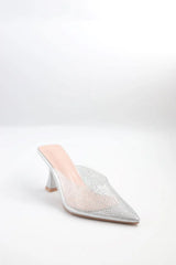 Kitten Heel Mule Voile Fashion