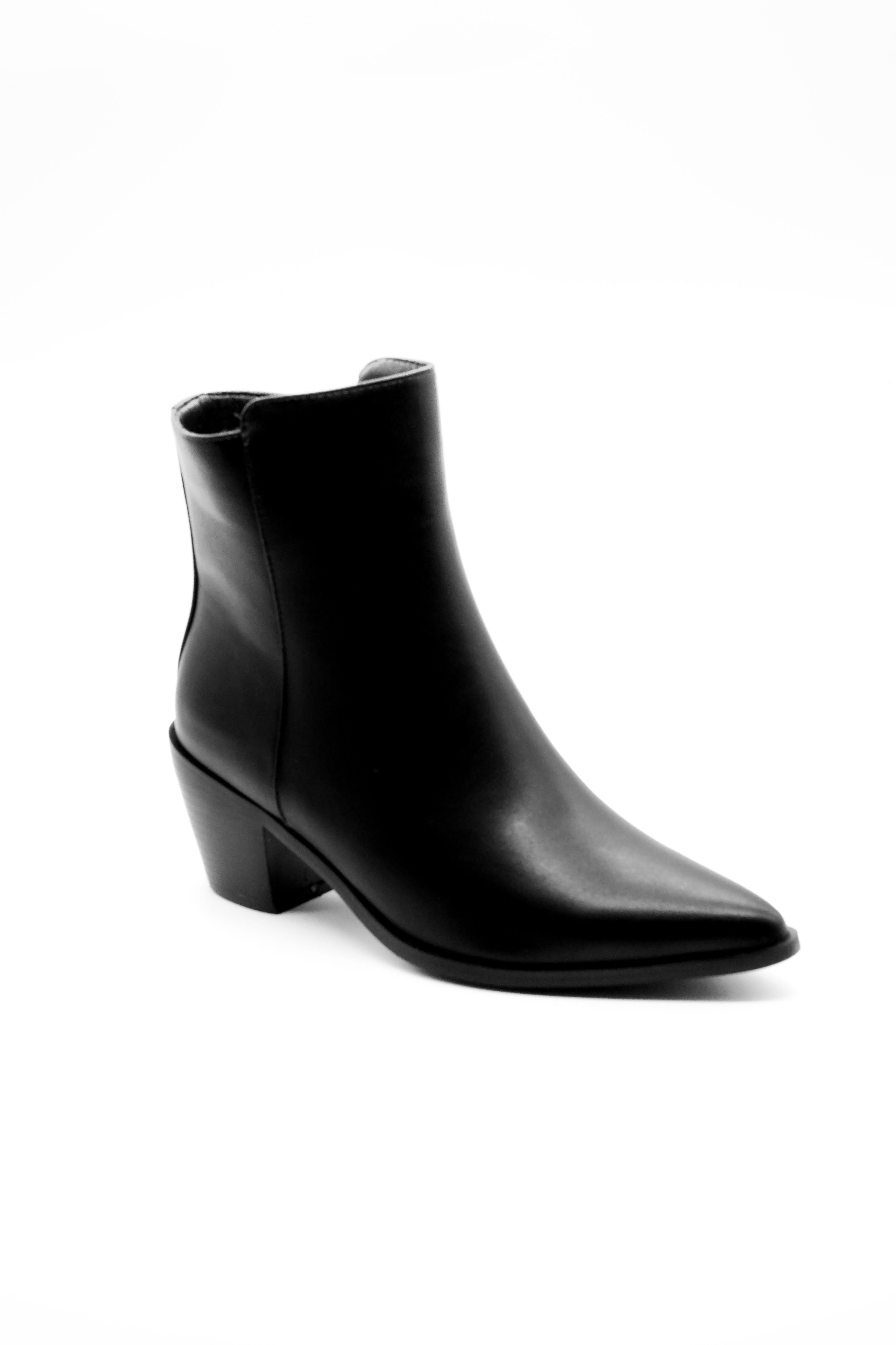 Buckle Block Heel Boots