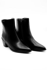 Buckle Block Heel Boots