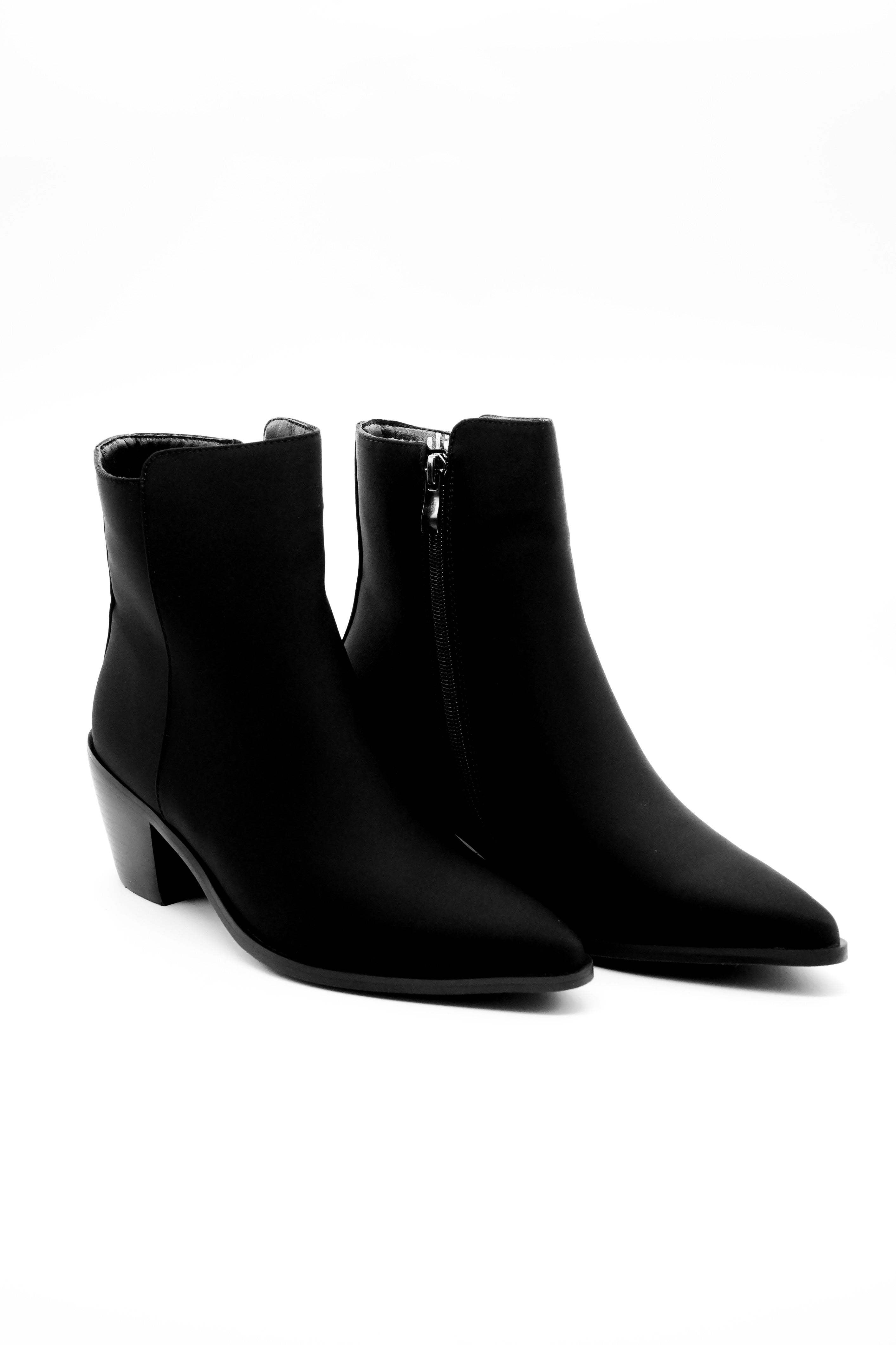 Buckle Block Heel Boots
