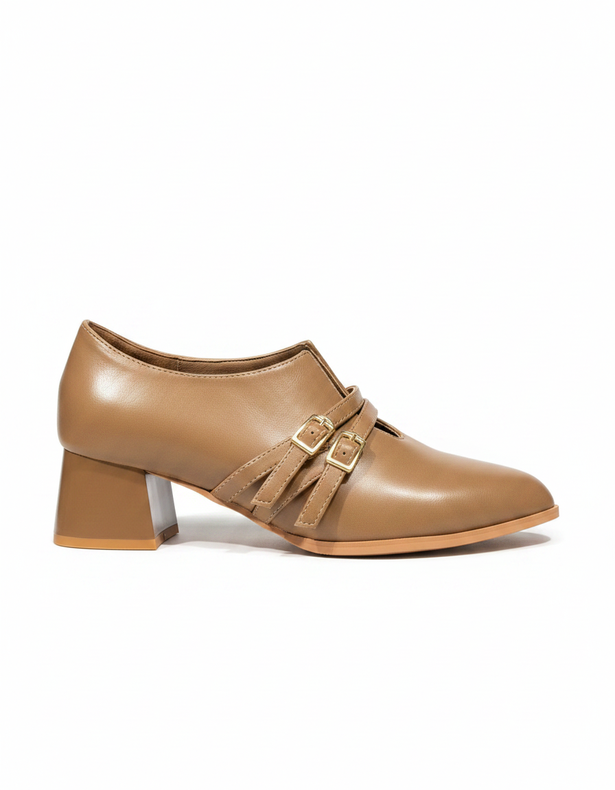 Block Heel Buckled Shoes  Hazar