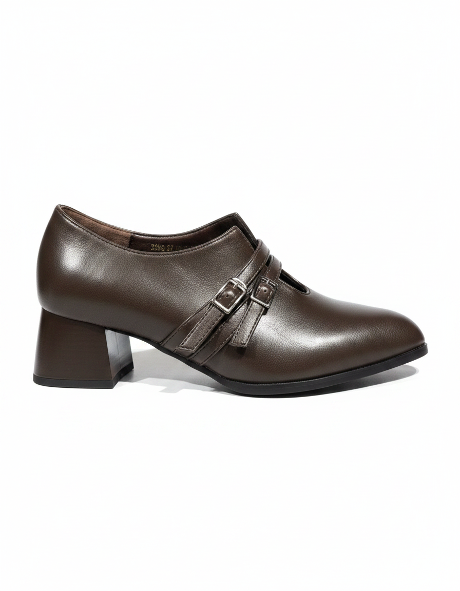 Block Heel Buckled Shoes  Hazar