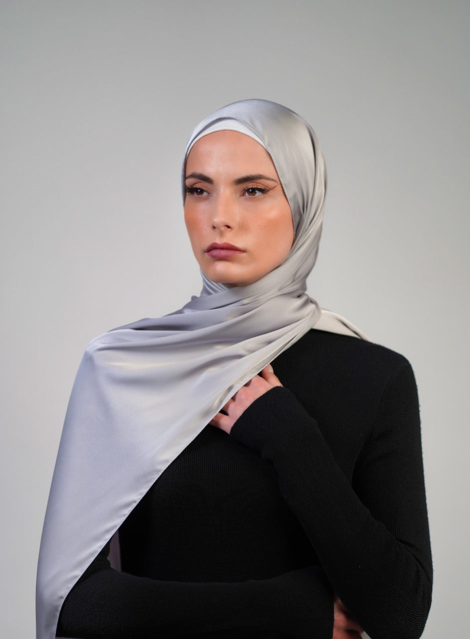 Plain Satin Hijab - Voile Fashion