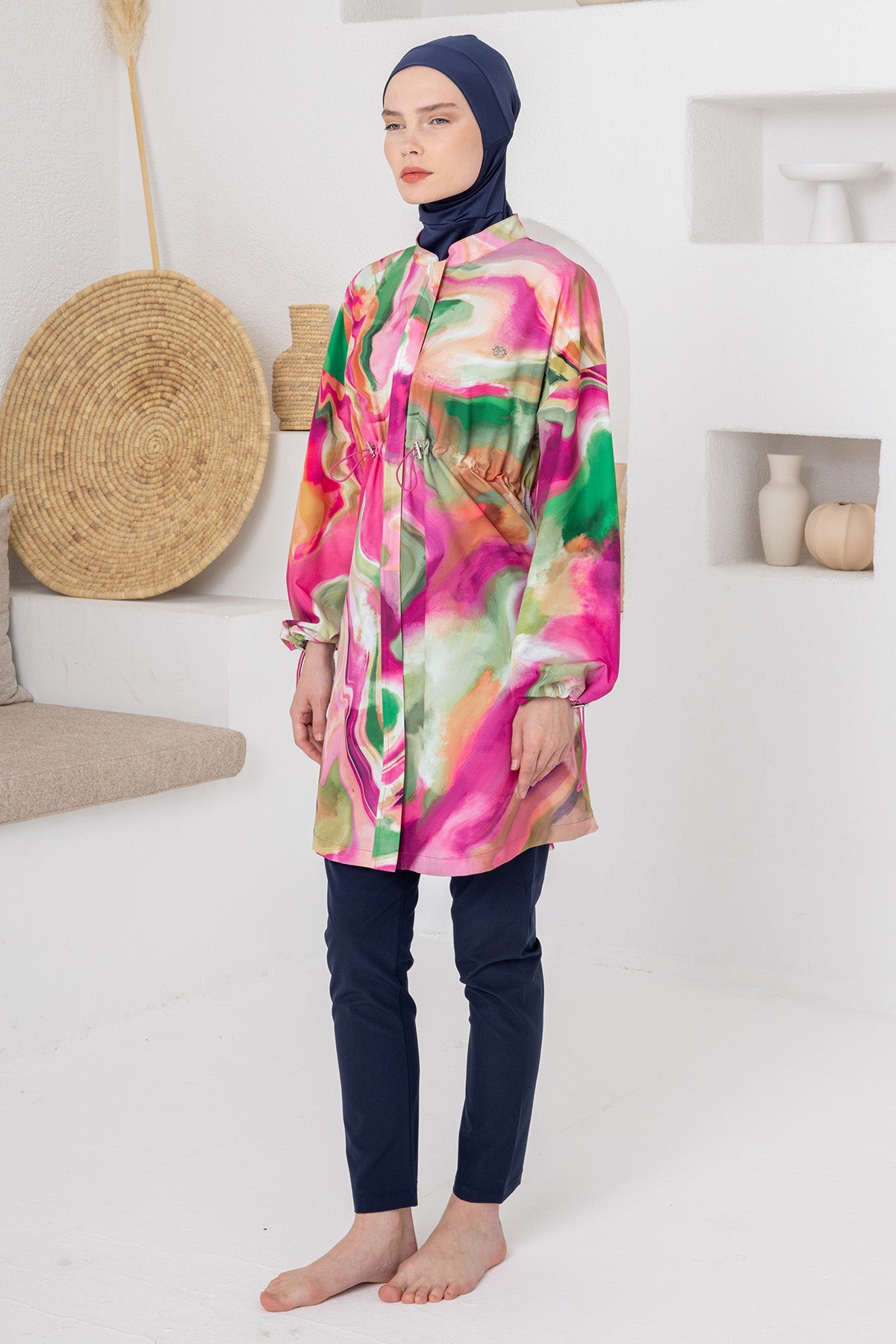 Riviera Watercolor Maxi Burkini – Long Sleeve  Voile