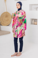 Riviera Watercolor Maxi Burkini – Long Sleeve  Voile