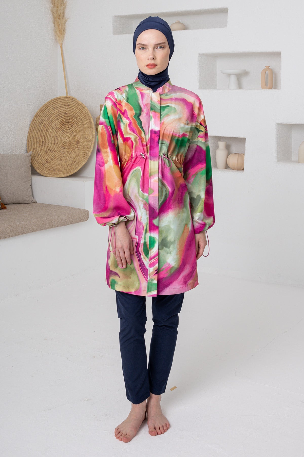 Riviera Watercolor Maxi Burkini – Long Sleeve  Voile