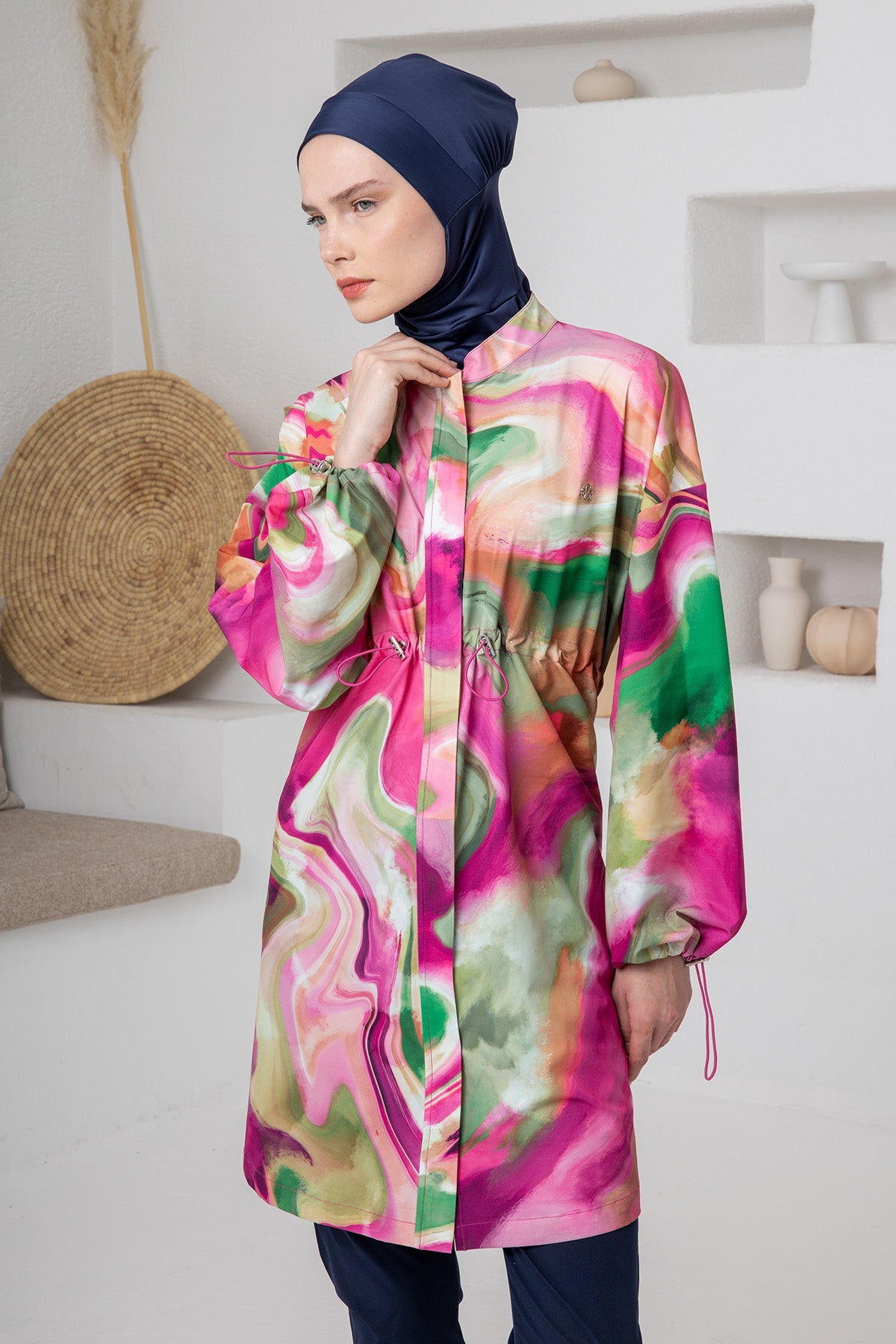 Riviera Watercolor Maxi Burkini – Long Sleeve  Voile