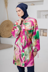 Riviera Watercolor Maxi Burkini – Long Sleeve  Voile