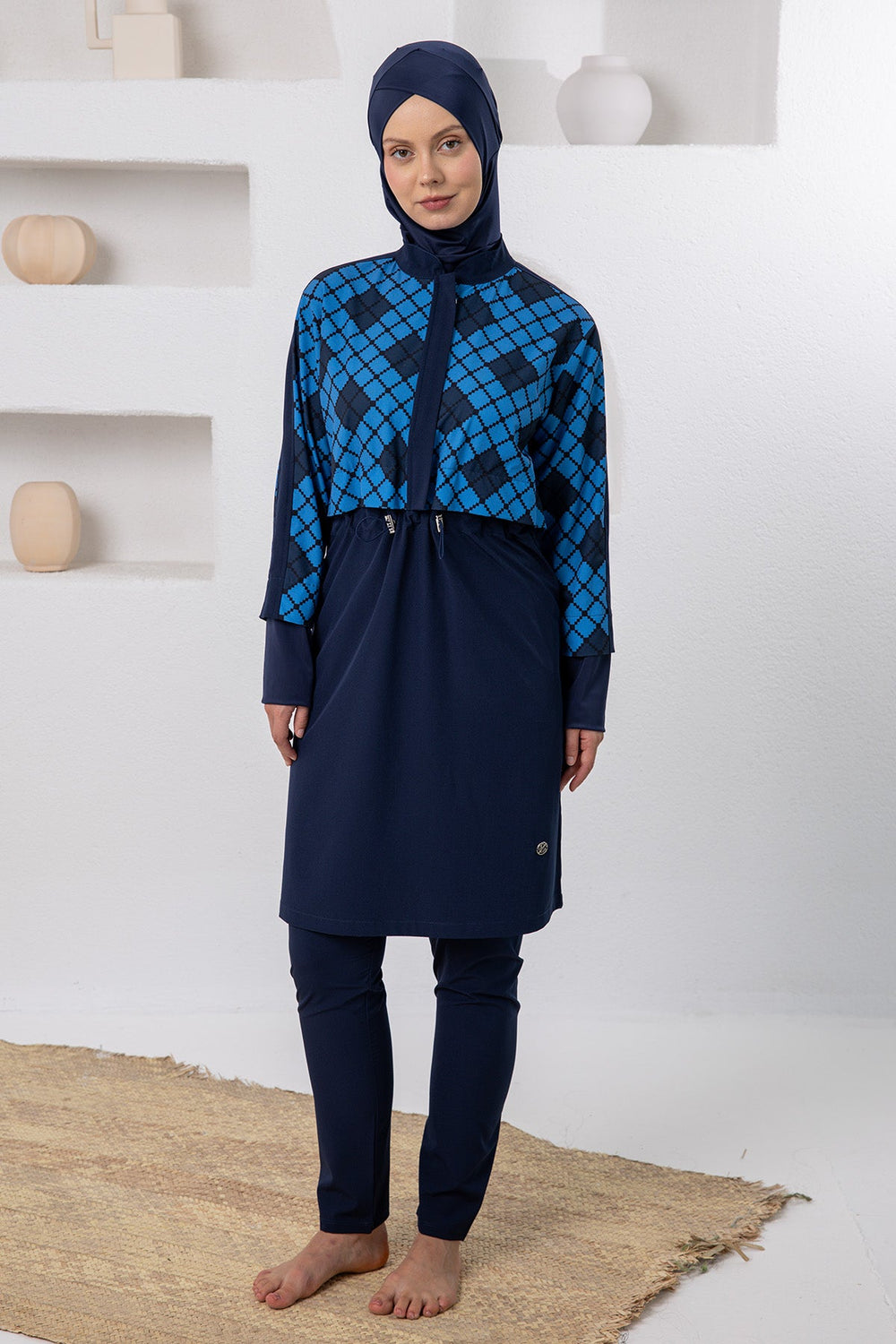 Aurelie Geometric Maxi Burkini – Long Sleeve  Voile