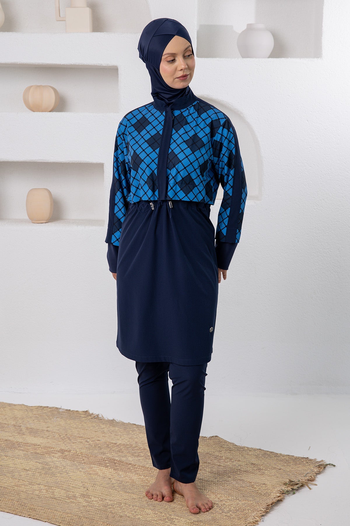 Aurelie Geometric Maxi Burkini – Long Sleeve  Voile