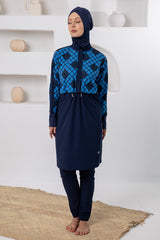 Aurelie Geometric Maxi Burkini – Long Sleeve  Voile