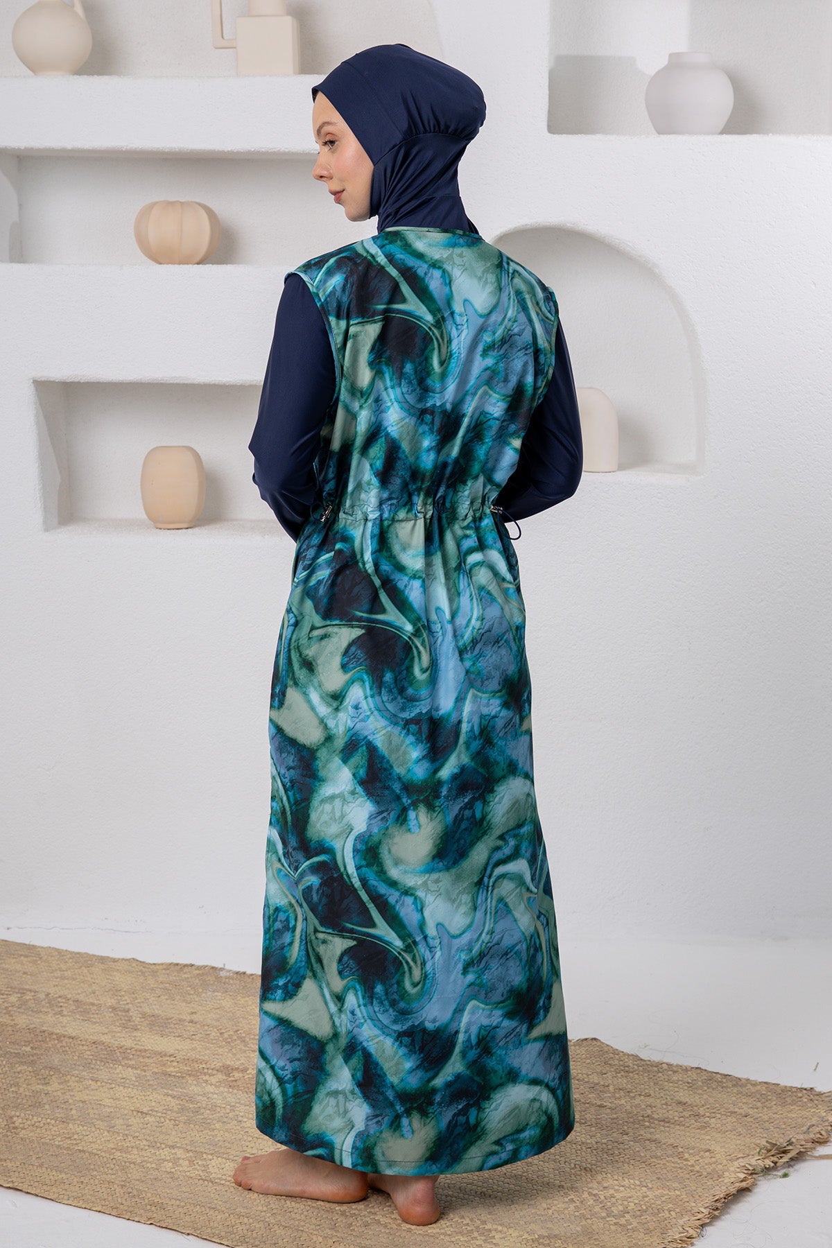 Delphine Watercolor Maxi Burkini – Long Sleeve  Voile