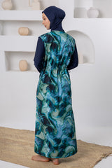 Delphine Watercolor Maxi Burkini – Long Sleeve  Voile