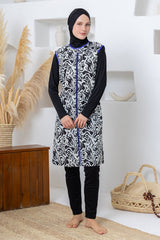 Bijou Abstract Maxi Burkini – Long Sleeve  Voile