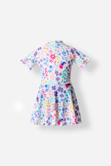 Fleurine Floral Kids Swimsuit – Short Sleeve  Voile
