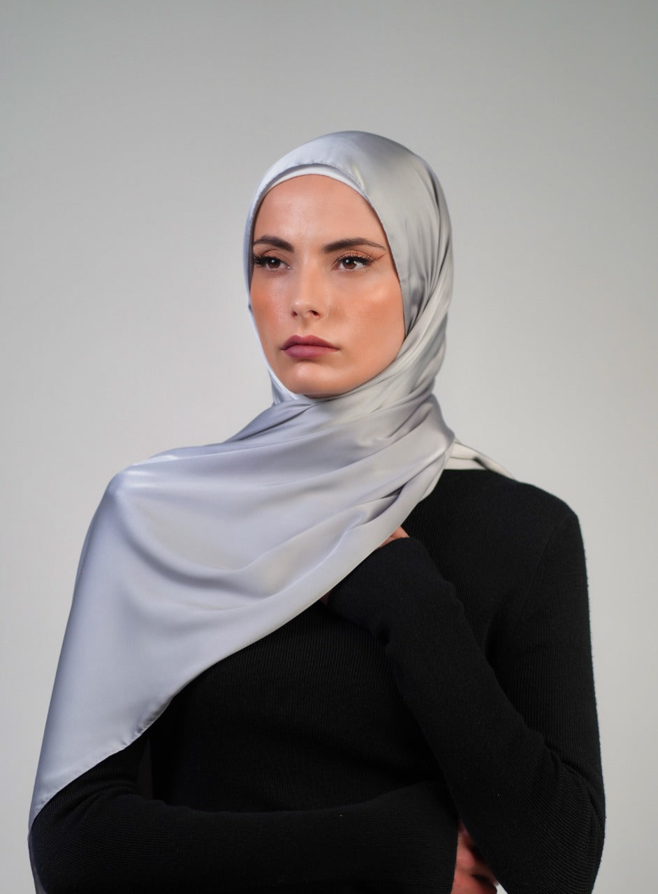 Plain Satin Hijab - Voile Fashion