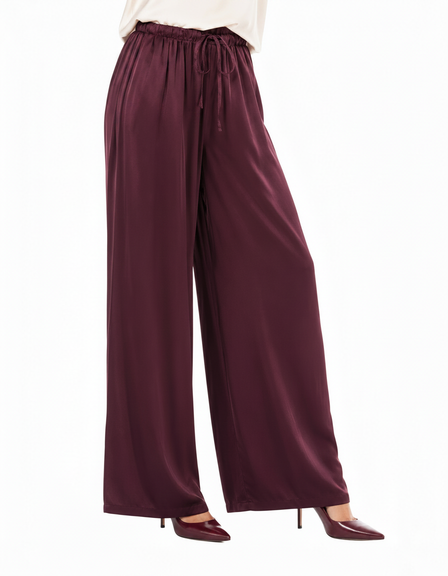 Tala Viscose Maxi Trousers – Belted  Elora