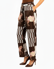 Janan Abstract Trousers – Belted  Elora