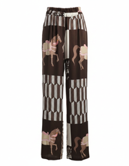 Janan Abstract Trousers – Belted  Elora