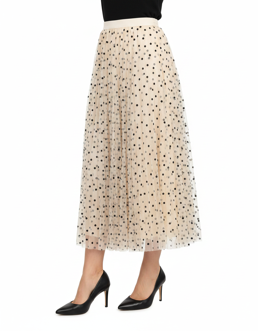 Hadeel Polka Dot Skirt – Elegant  Elora