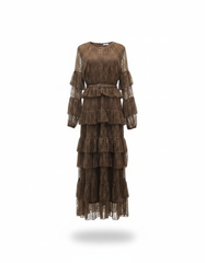 Layla Elegant Maxi Dress – Button-Front Long Sleeve  Elora