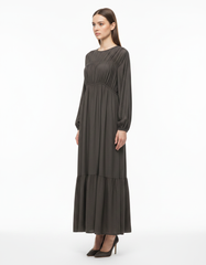 Layan Viscose Maxi Dress – Long Sleeve  Elora