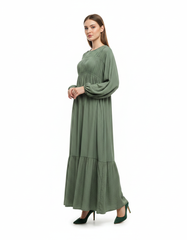 Layan Viscose Maxi Dress – Long Sleeve  Elora