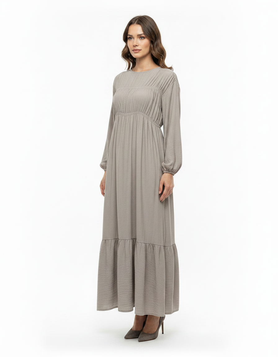 Layan Viscose Maxi Dress – Long Sleeve  Elora