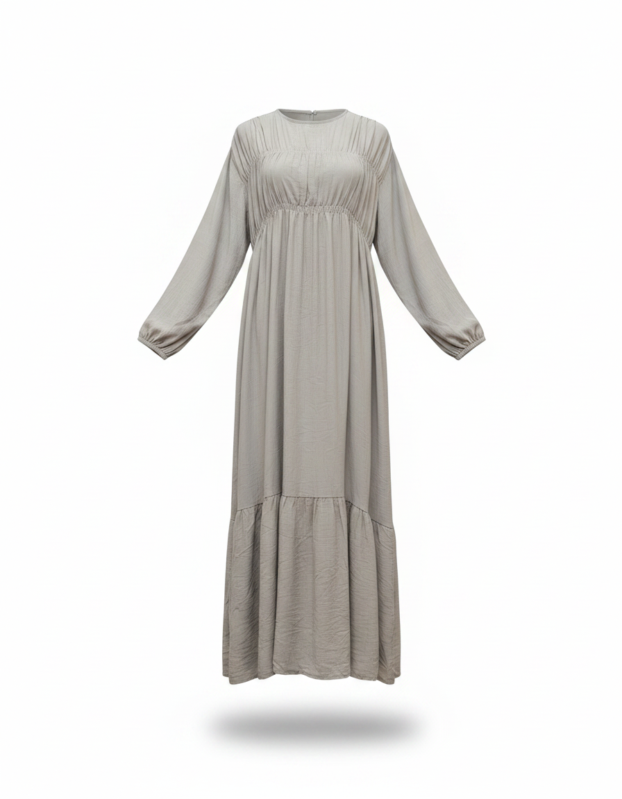 Layan Viscose Maxi Dress – Long Sleeve  Elora