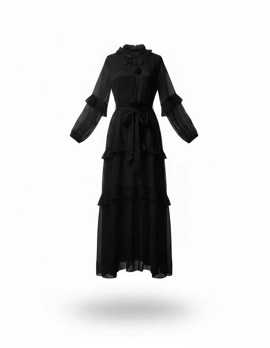 Amal Elegant Maxi Dress – V-Neck  Elora