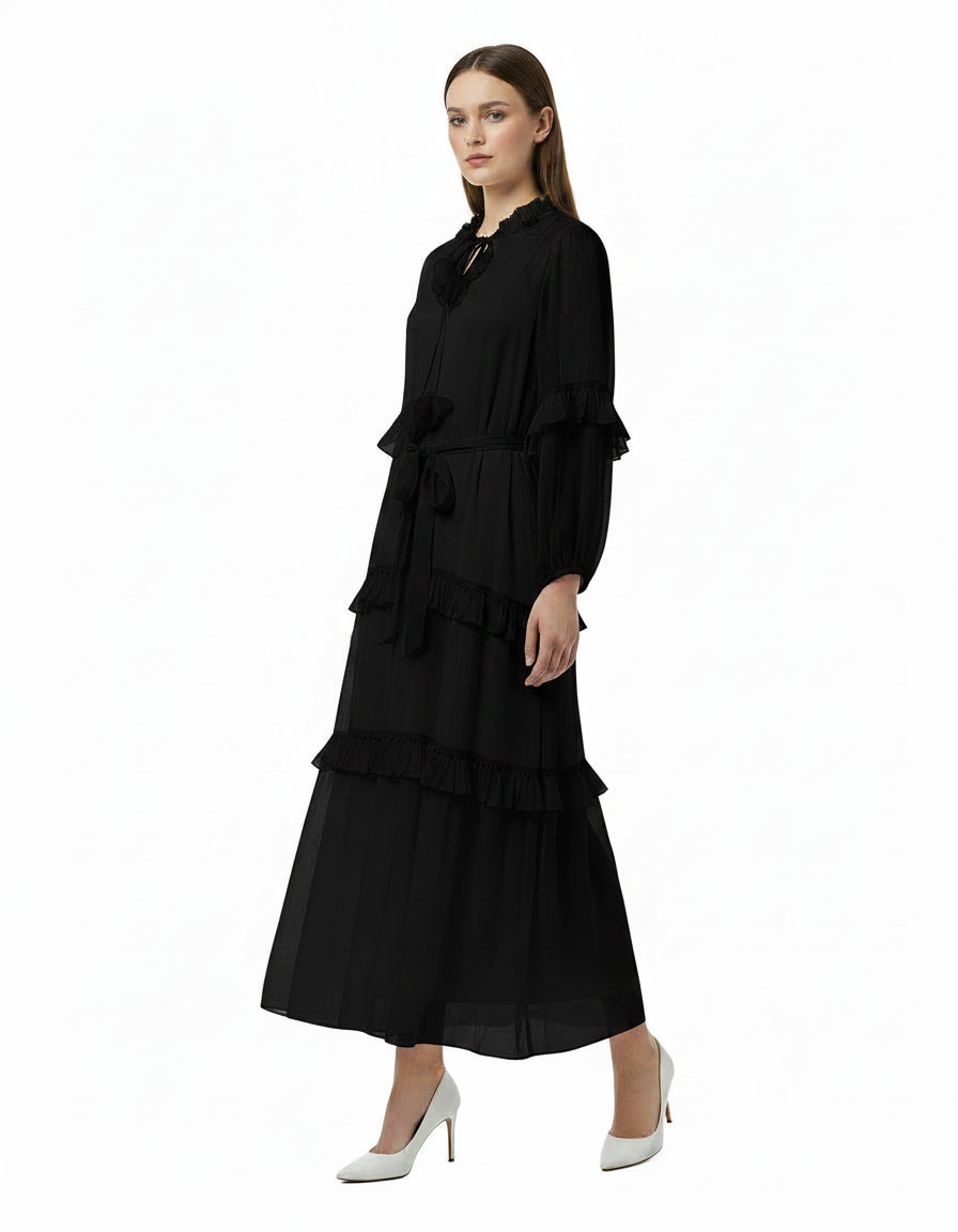 Amal Elegant Maxi Dress – V-Neck  Elora