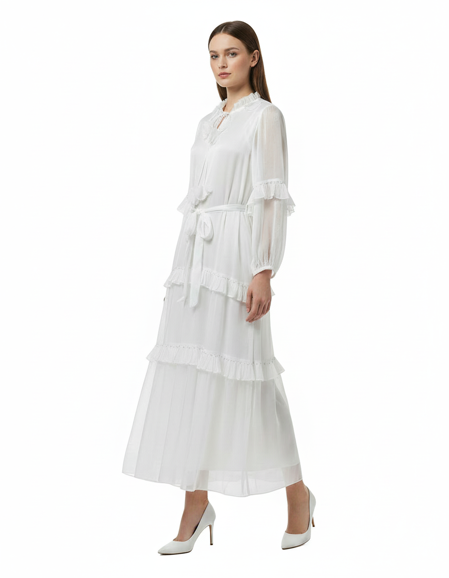 Amal Elegant Maxi Dress – V-Neck  Elora