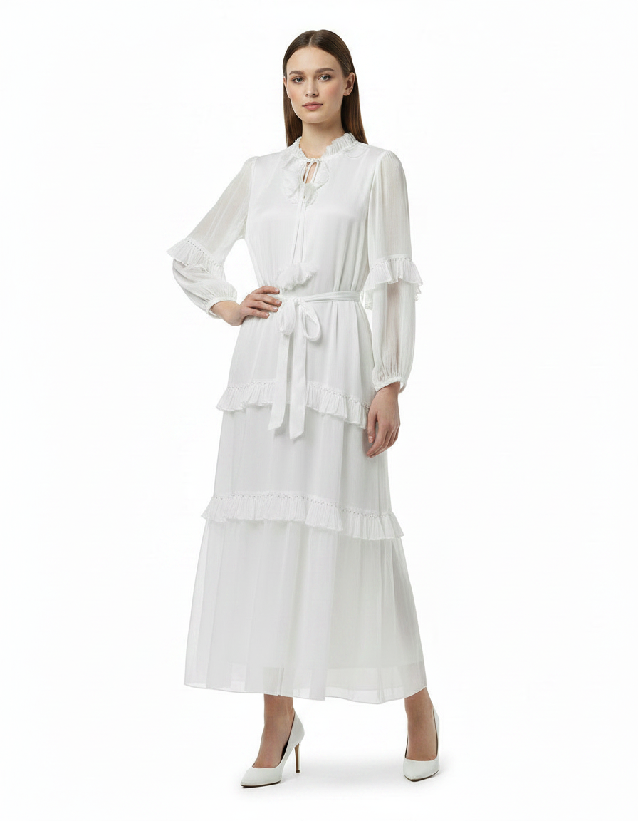Amal Elegant Maxi Dress – V-Neck  Elora
