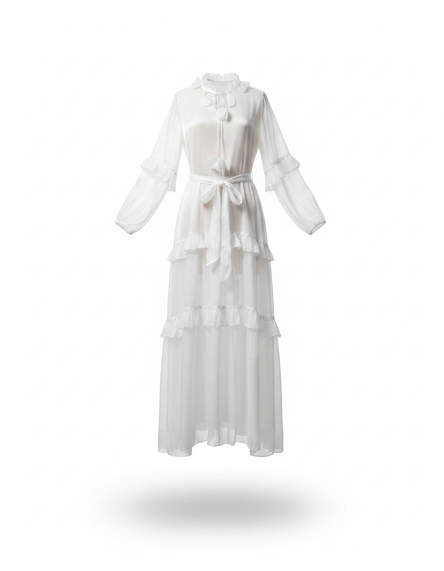 Amal Elegant Maxi Dress – V-Neck  Elora